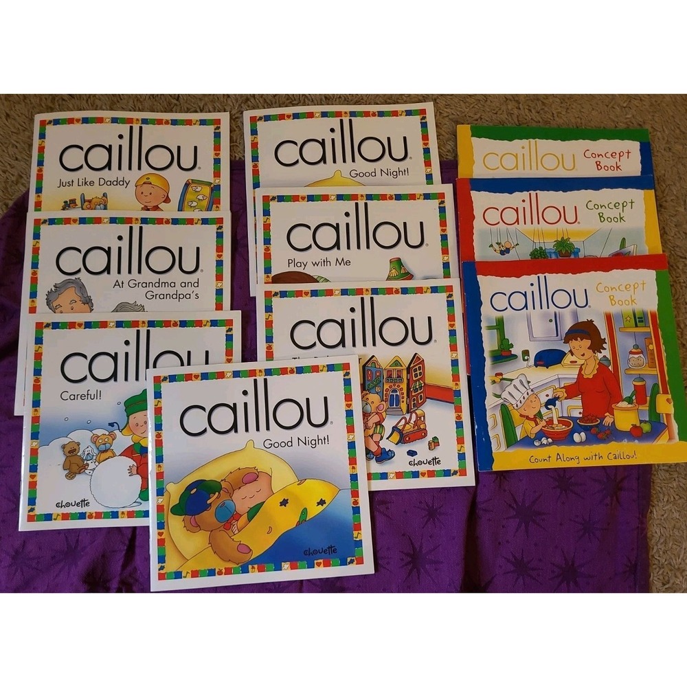 Vintage Caillou books North Star Series & Concept - Lot of 10 books - Preschool